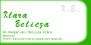 klara belicza business card